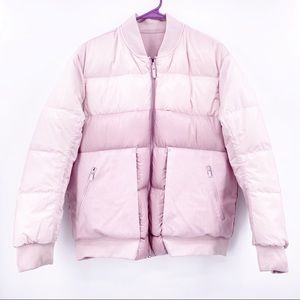 Lululemon Roam Far Wool Bomber Reversible Size 10 Porcelain Pink